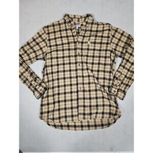 Carhartt Heavy Button Up Flannel Shirt Men's 2XL Green/Brown Plaid With Pockets